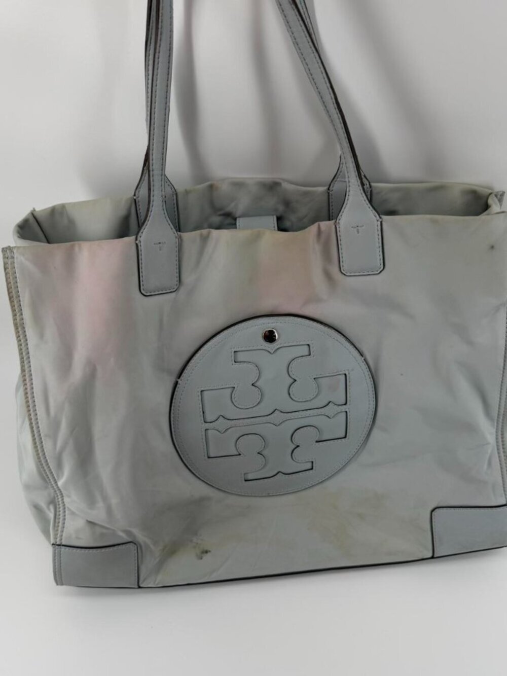 Tory Burch Ella Nylon Tote - Light Blue/Gray